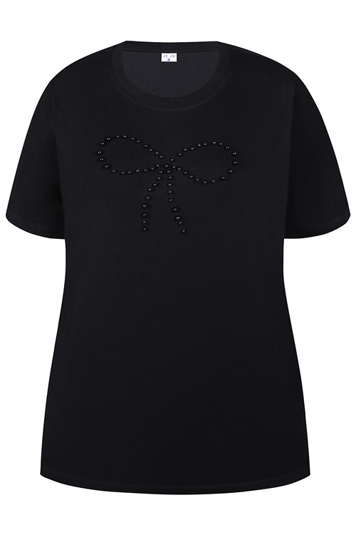 Ze-Ze Bethany T-shirt med Perler, Sort